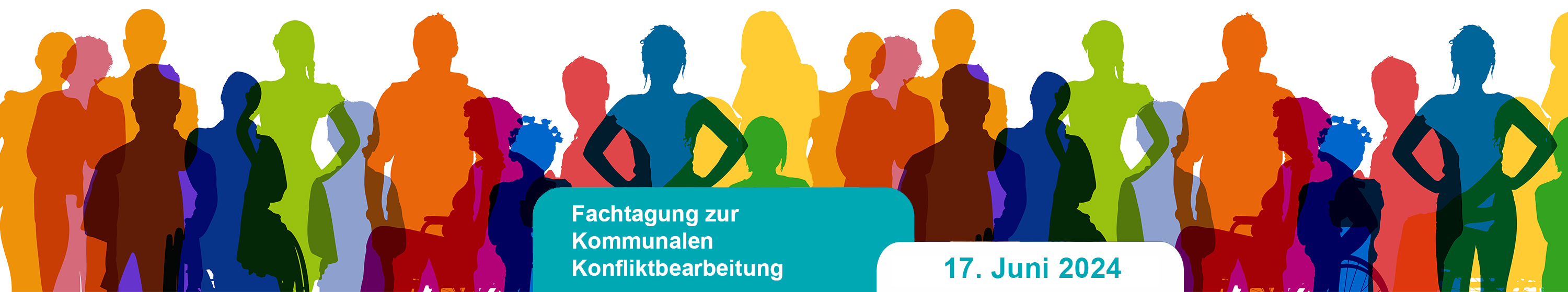 Bild einer Gruppe von Personen aus der Gesellschaft mit einem blauem und weißem Balken, auf dem Fachkräftetag 2024 - 27. Mai 2024, in Essen steht